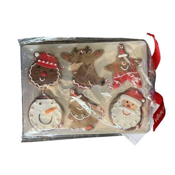 Hallmark Christmas Gingerbread Scented Ornaments Set of 6 With Ribbon holiday - Picture 1 of 4